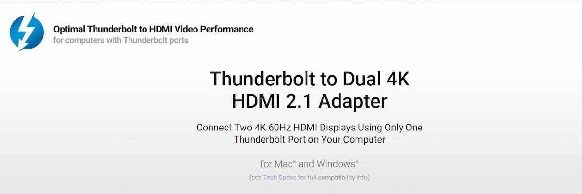 Sonnet Thunderbolt 3 Dual 4K HDMI 2.1 Adapter Sonnet Thunderbolt 3 Dual 4K HDMI 2.1 Adapter